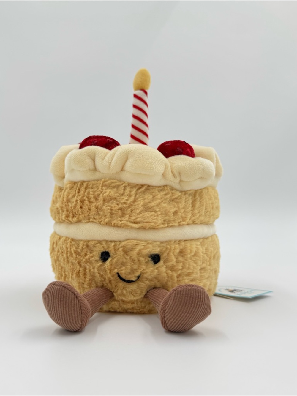 Plush Birthday Cake Toy - Cream & Red Kids Soft Toy